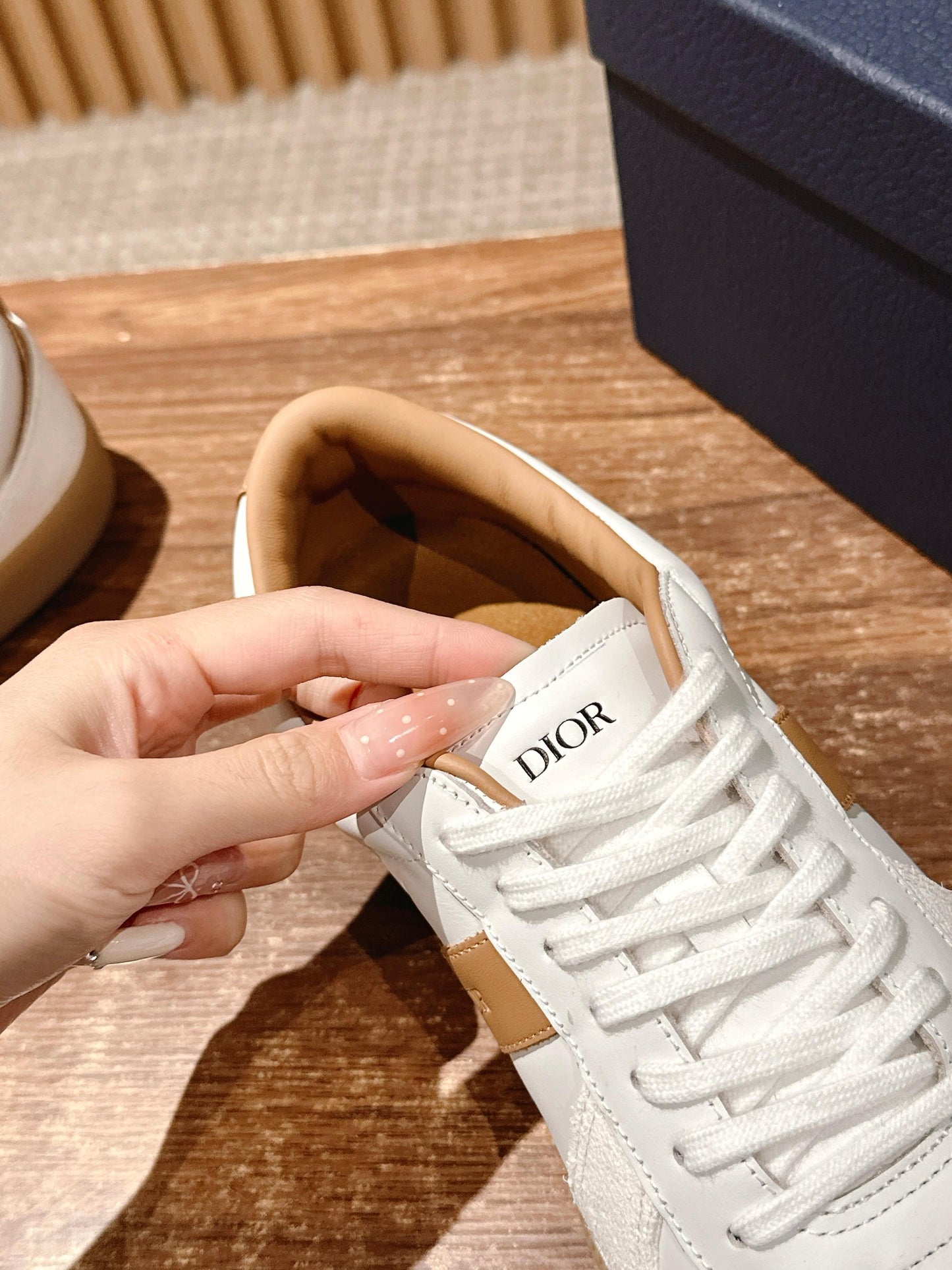 Dior B01 Matchpoint Sneaker, Cognac and White