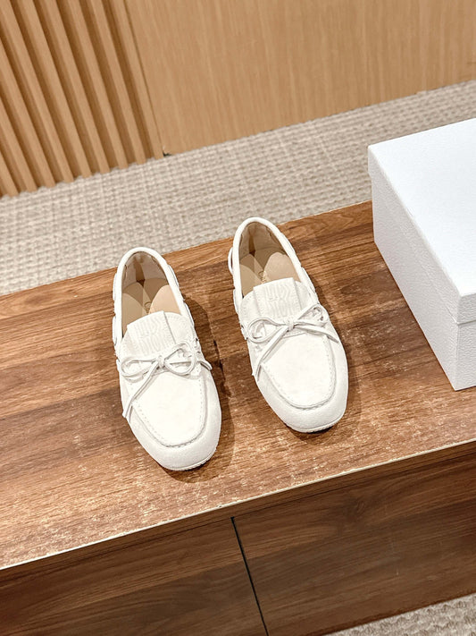Dior Miss Dior Street Suede Loafer, White