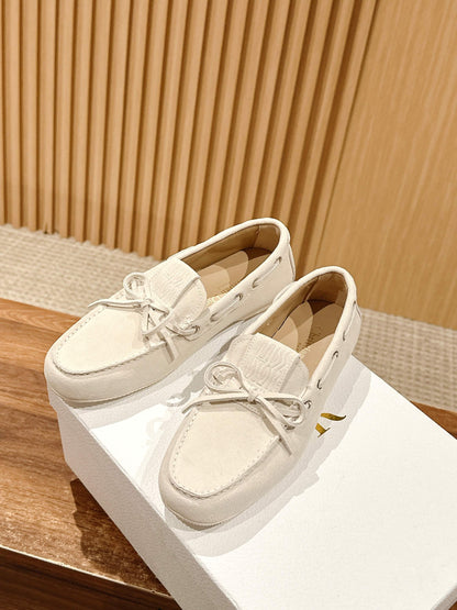 Dior Miss Dior Street Suede Loafer, White