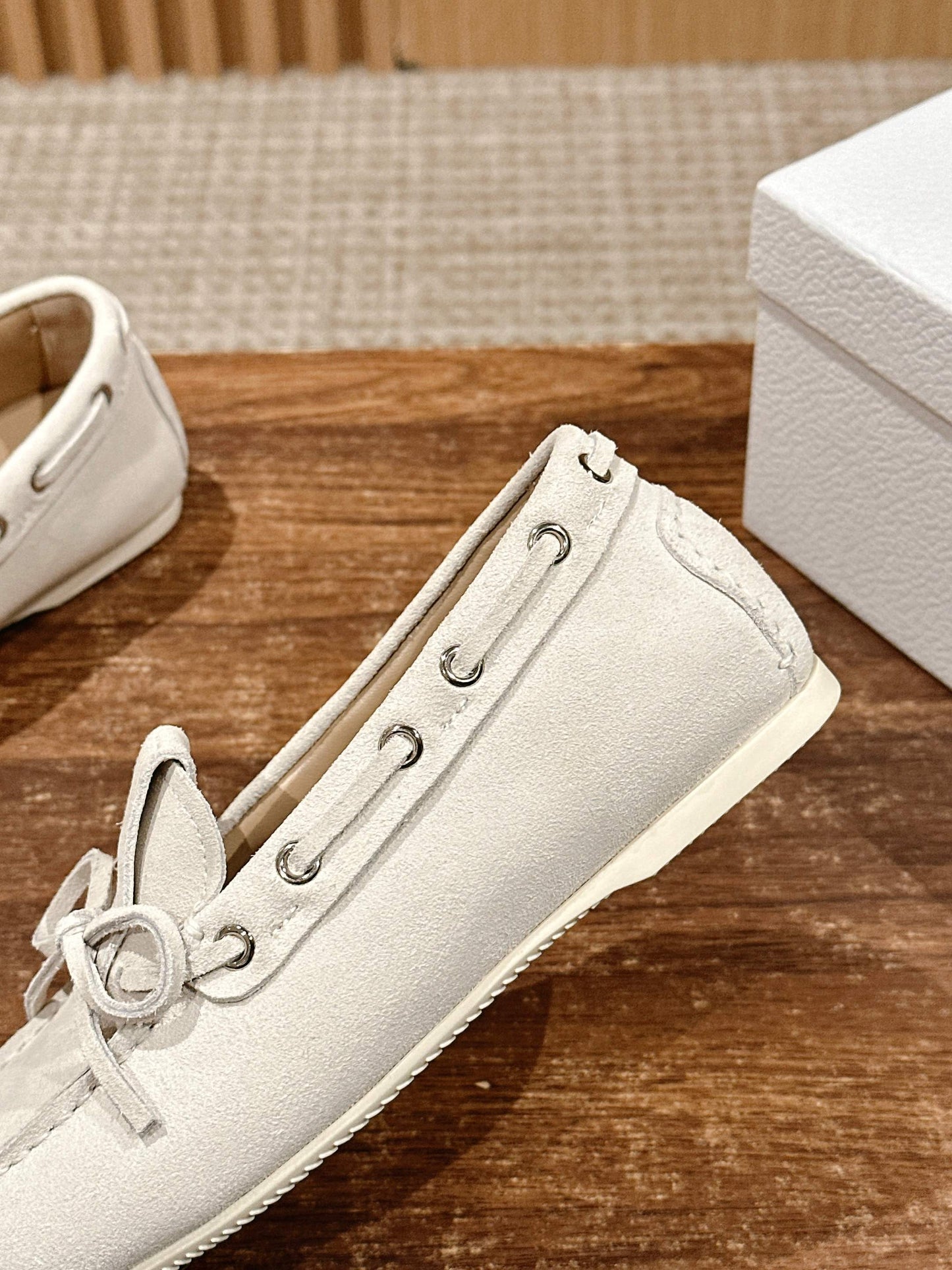 Dior Miss Dior Street Suede Loafer, White