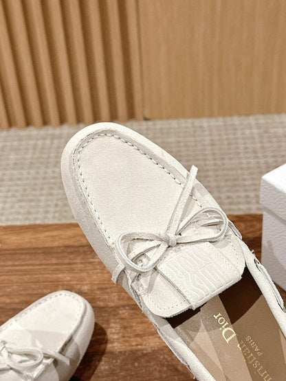 Dior Miss Dior Street Suede Loafer, White