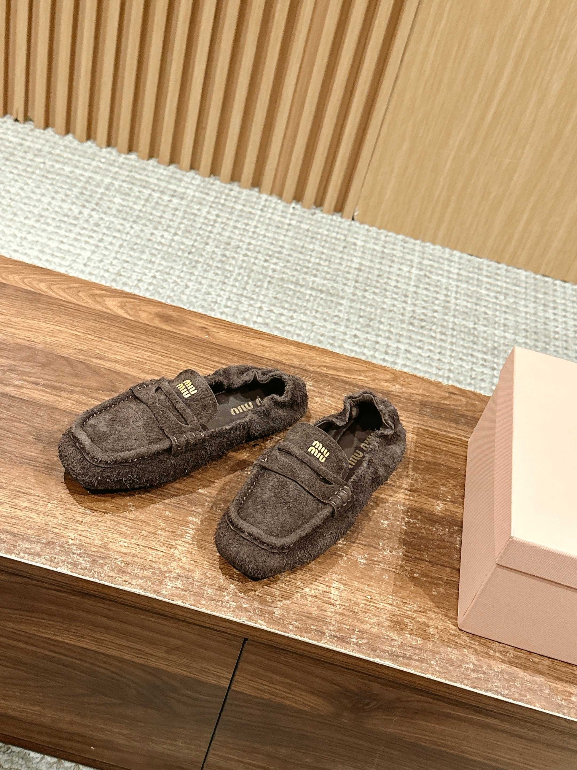 Miu Miu Suede Loafers, Brown