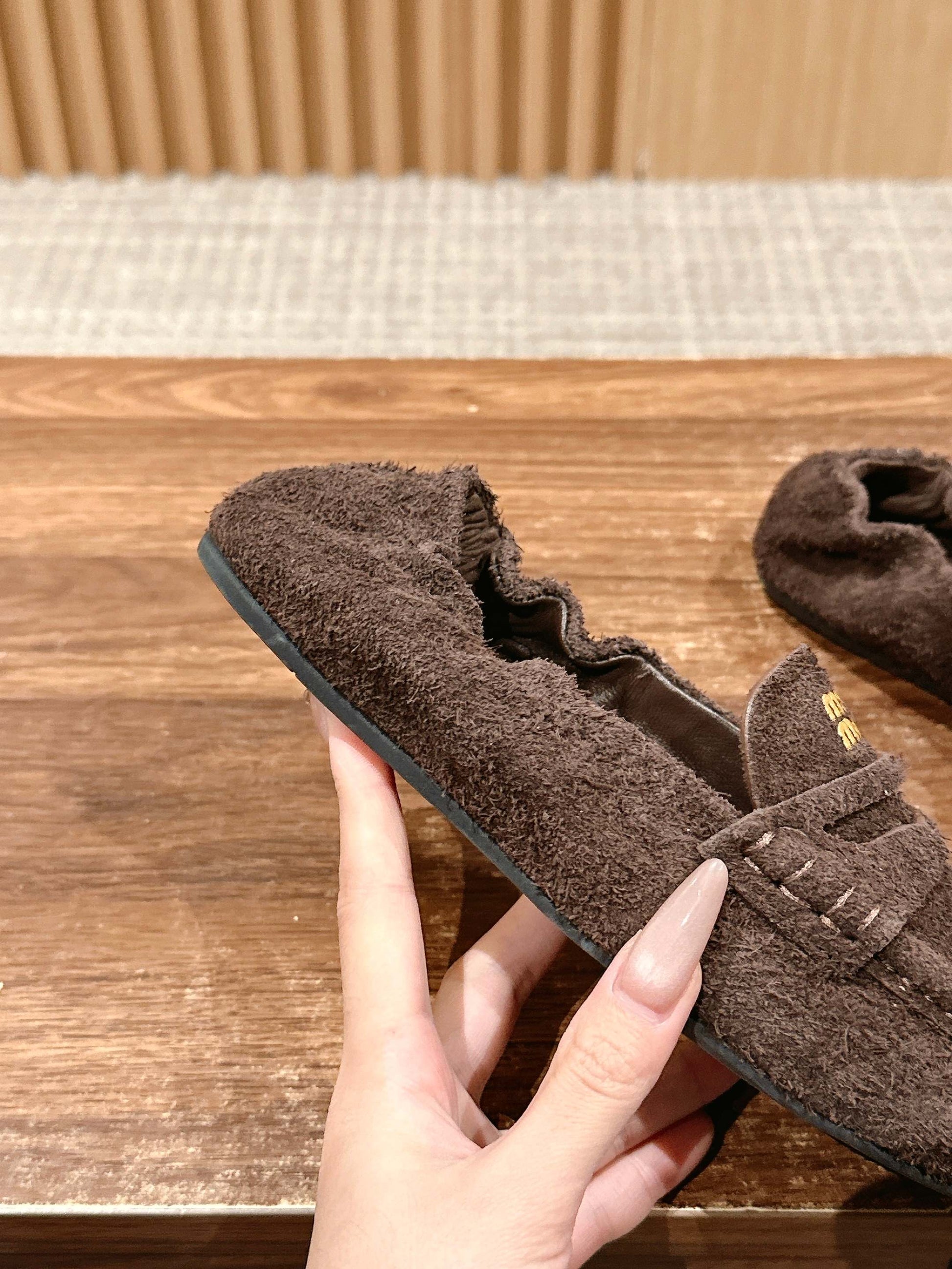 Miu Miu Suede Loafers, Brown