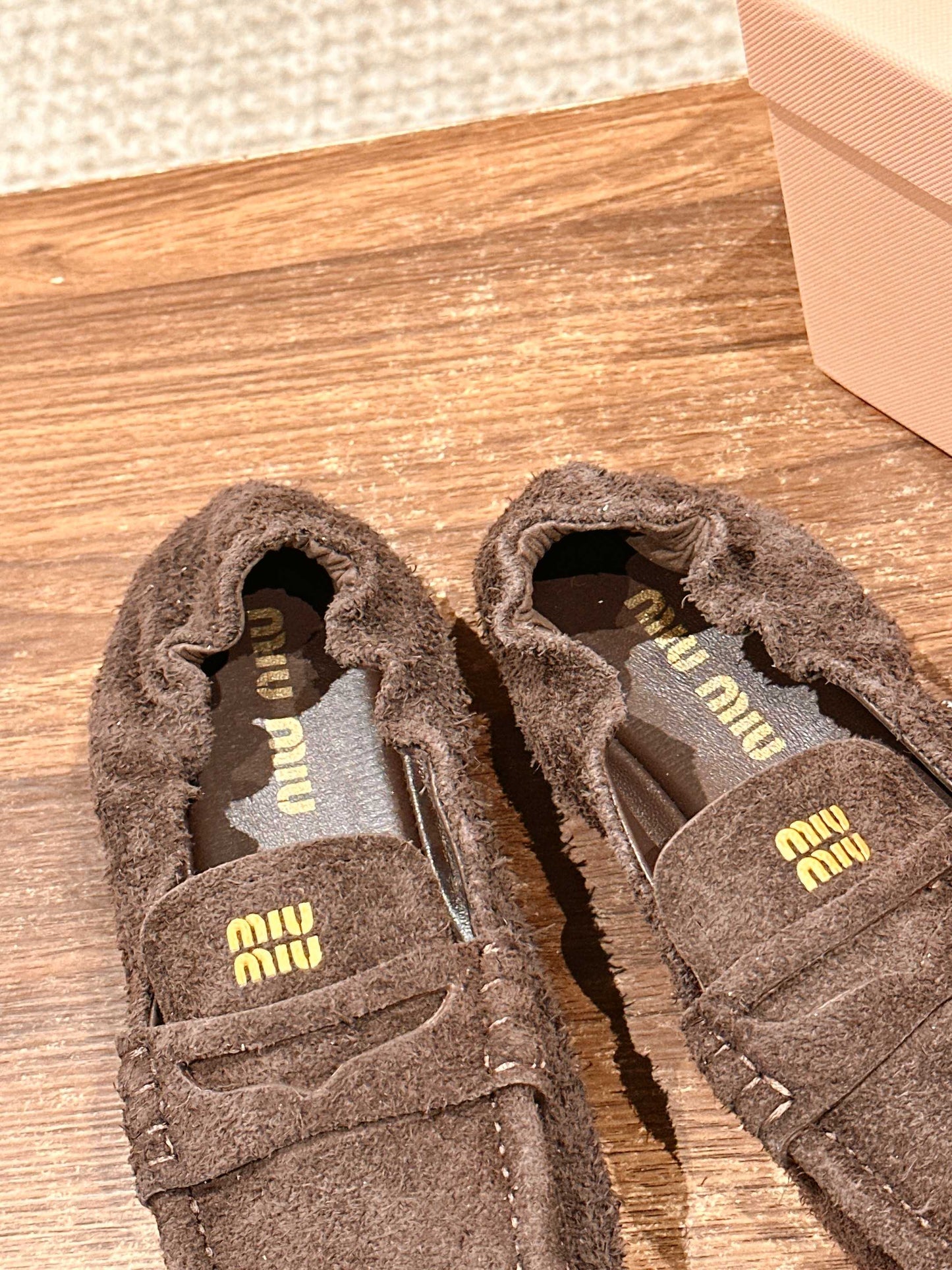 Miu Miu Suede Loafers, Brown