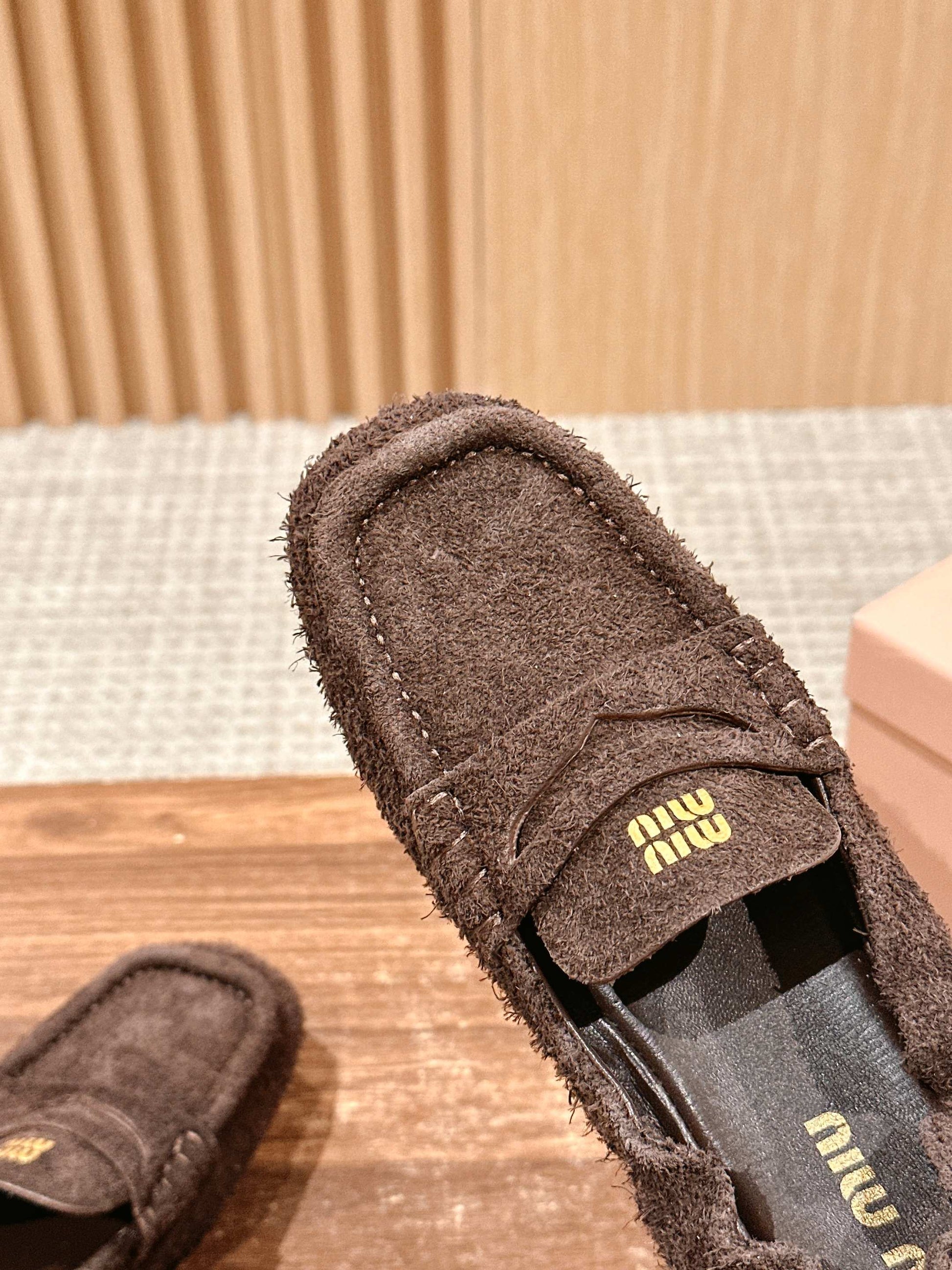 Miu Miu Suede Loafers, Brown