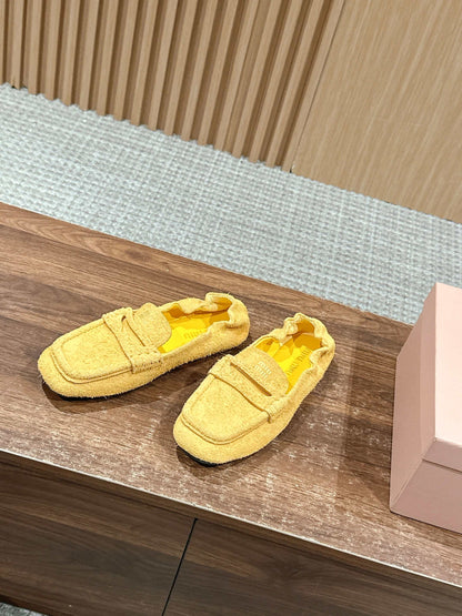 Miu Miu Suede Loafers, Yellow