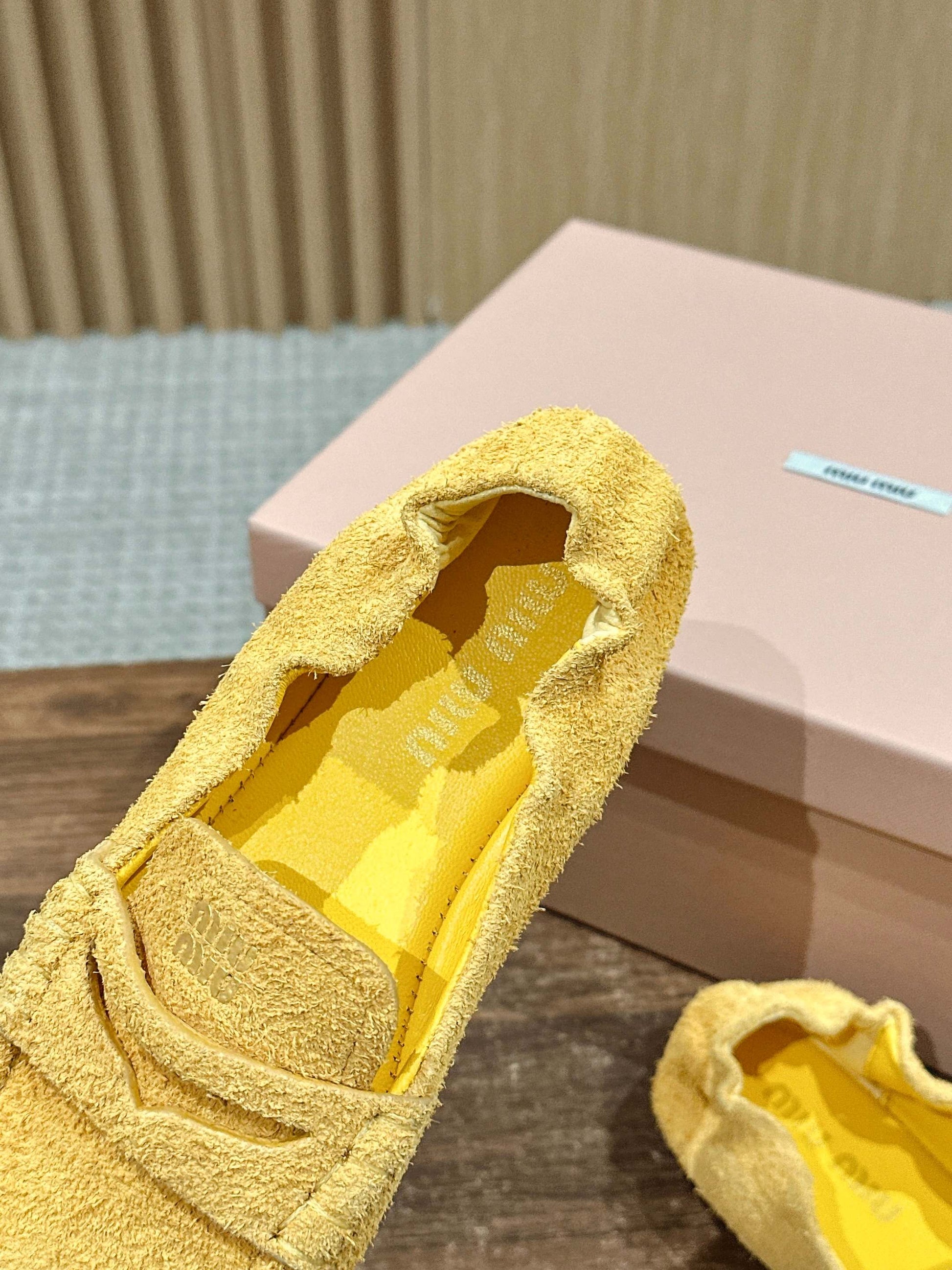 Miu Miu Suede Loafers, Yellow