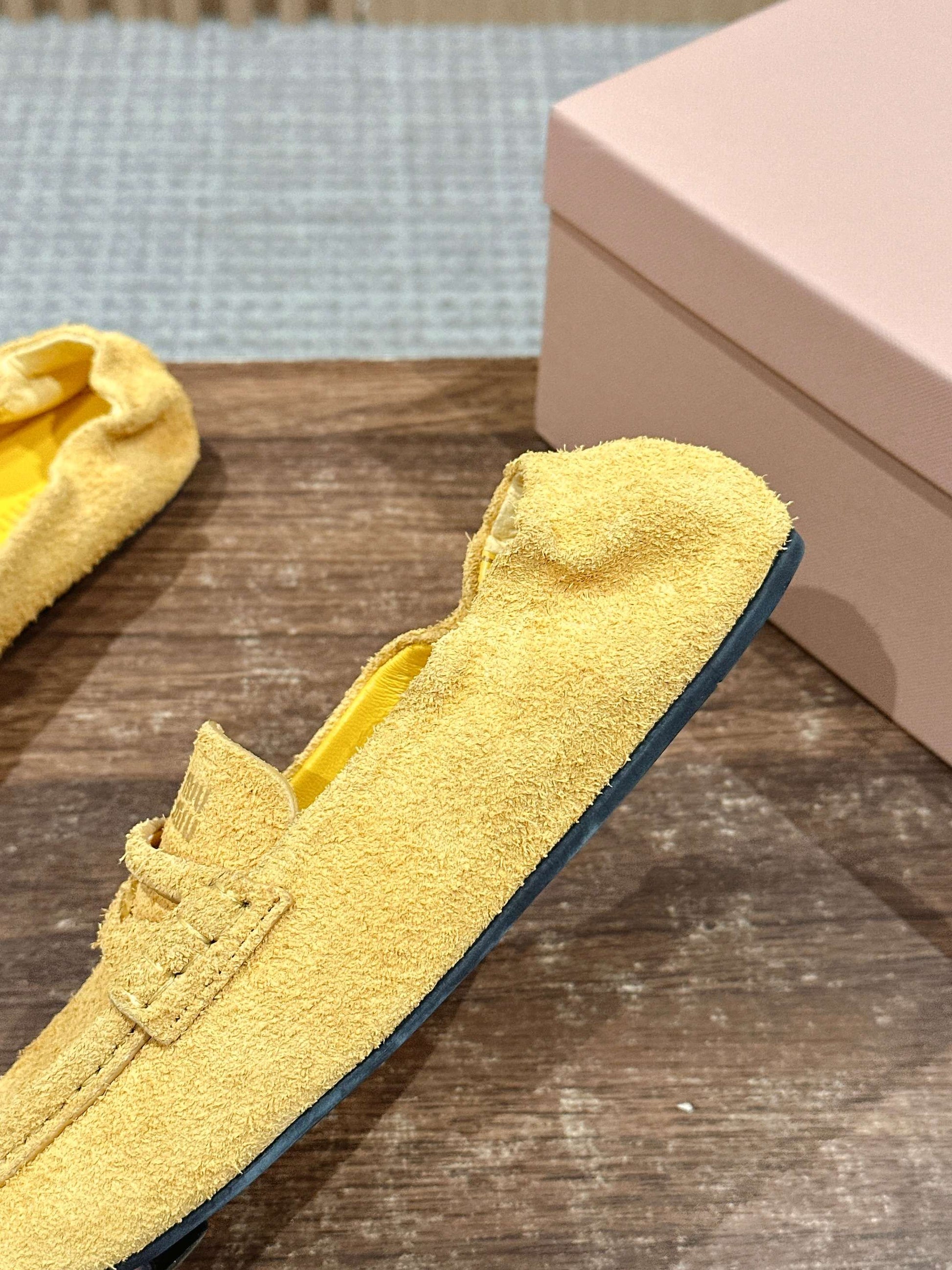 Miu Miu Suede Loafers, Yellow