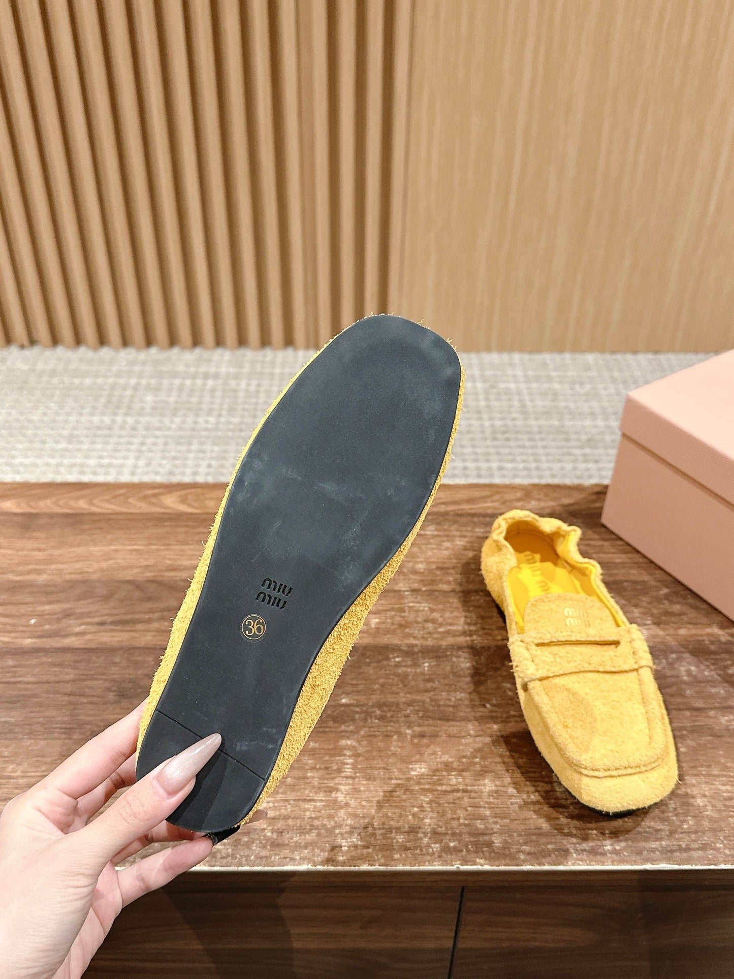 Miu Miu Suede Loafers, Yellow