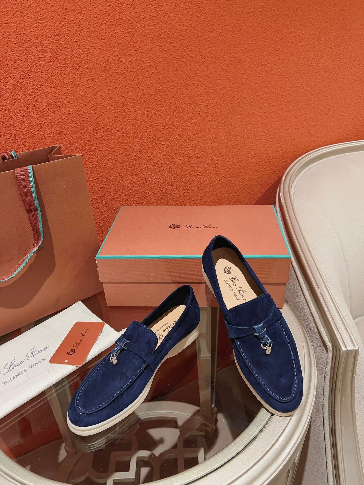 Loro Piana Summer Charms Walk Loafer, Blue