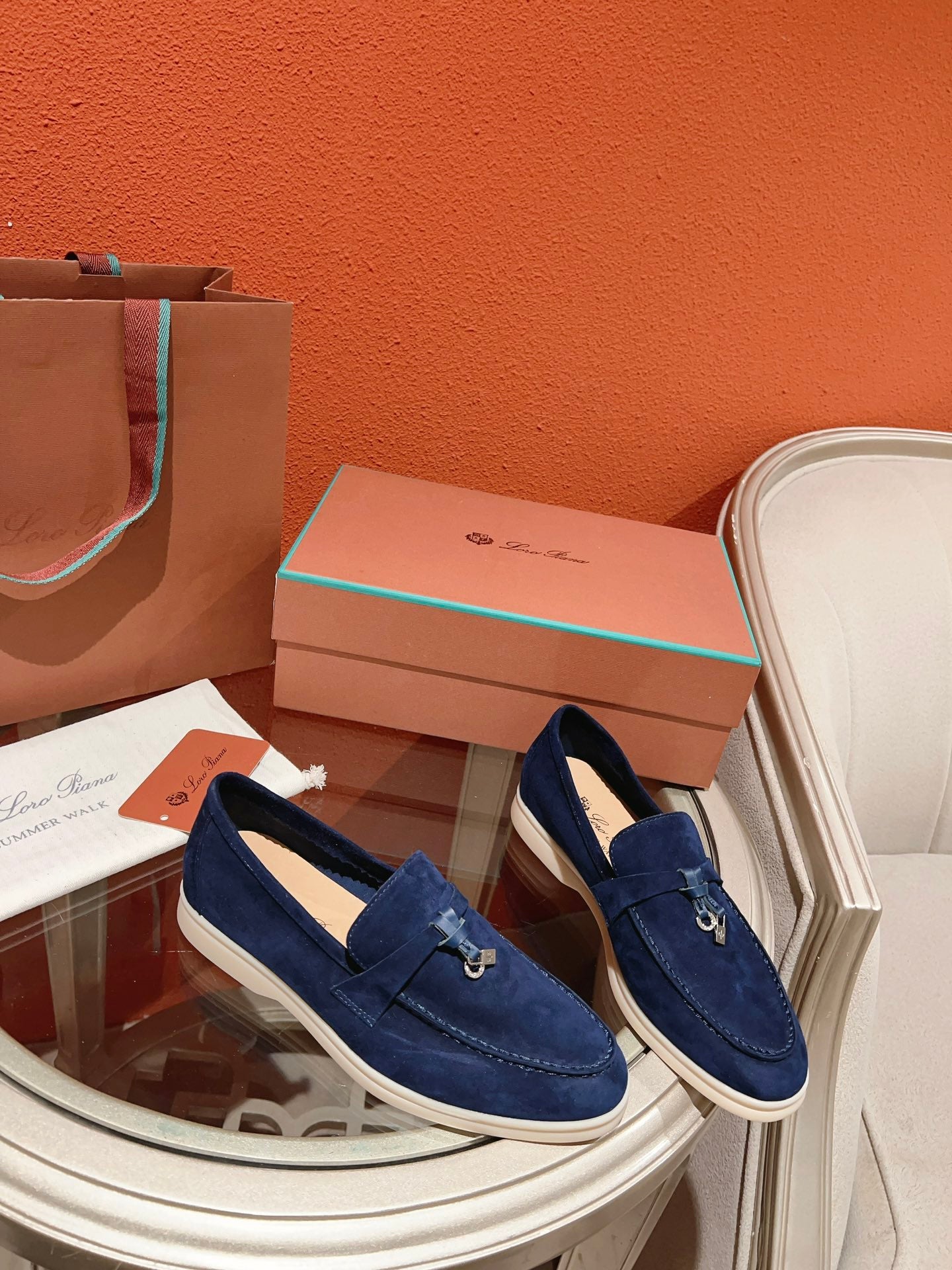 Loro Piana Summer Charms Walk Loafer, Blue