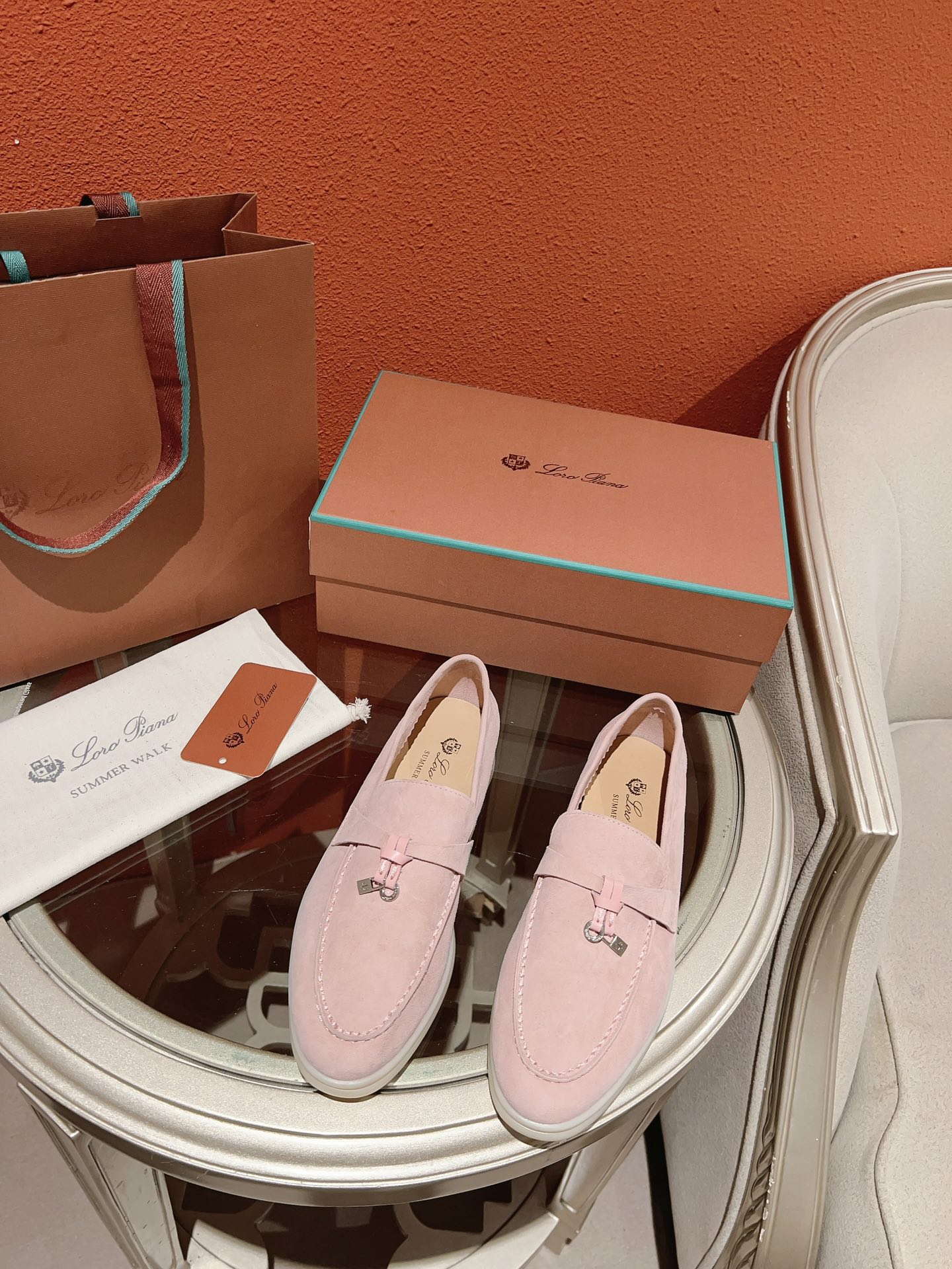 Loro Piana Summer Charms Walk Loafer, Pink