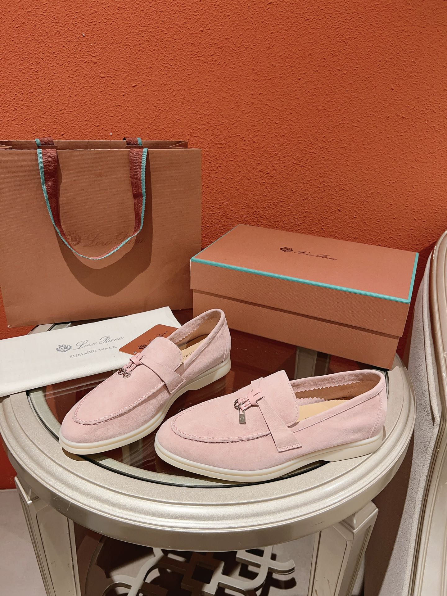 Loro Piana Summer Charms Walk Loafer, Pink