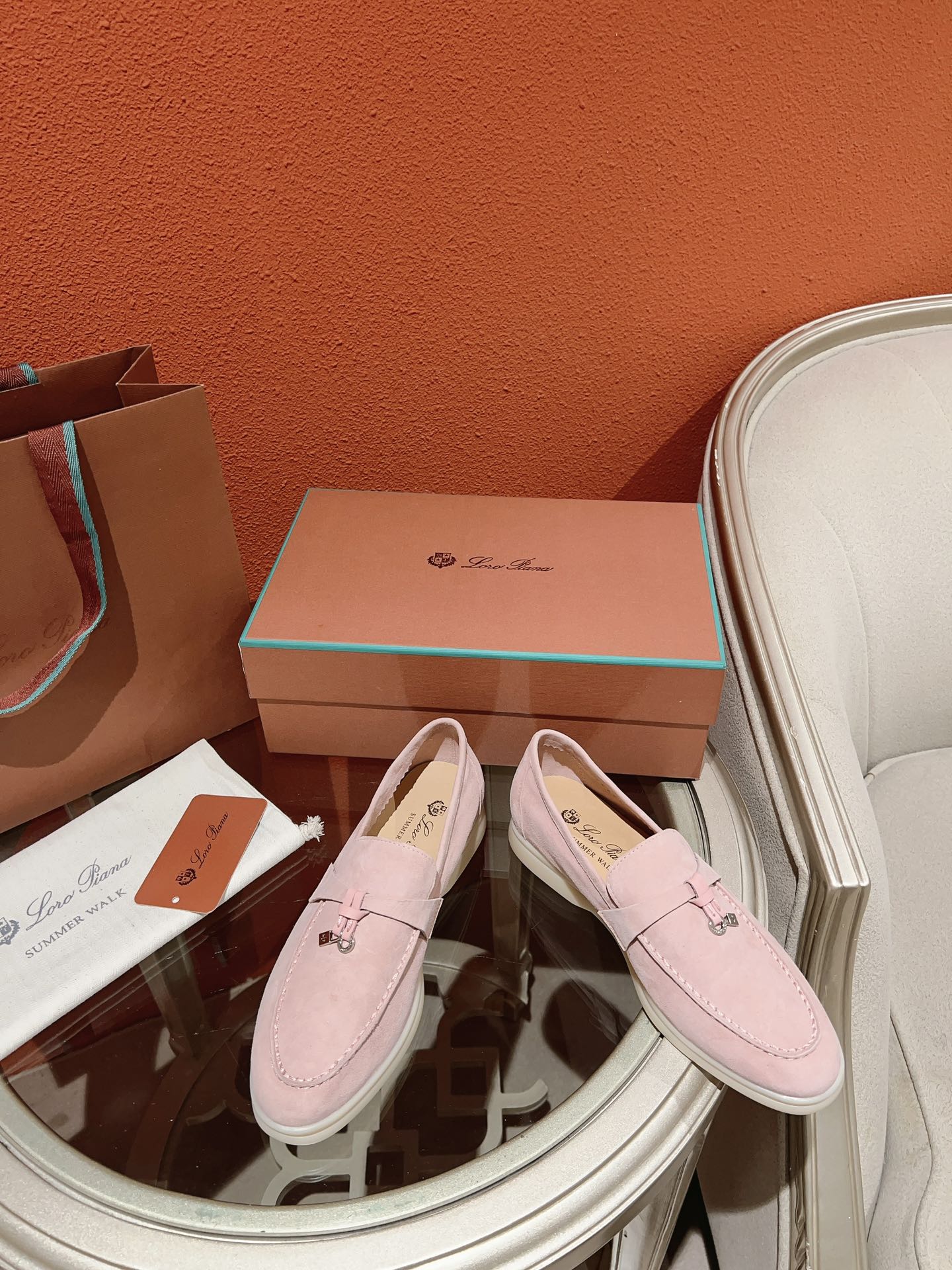 Loro Piana Summer Charms Walk Loafer, Pink