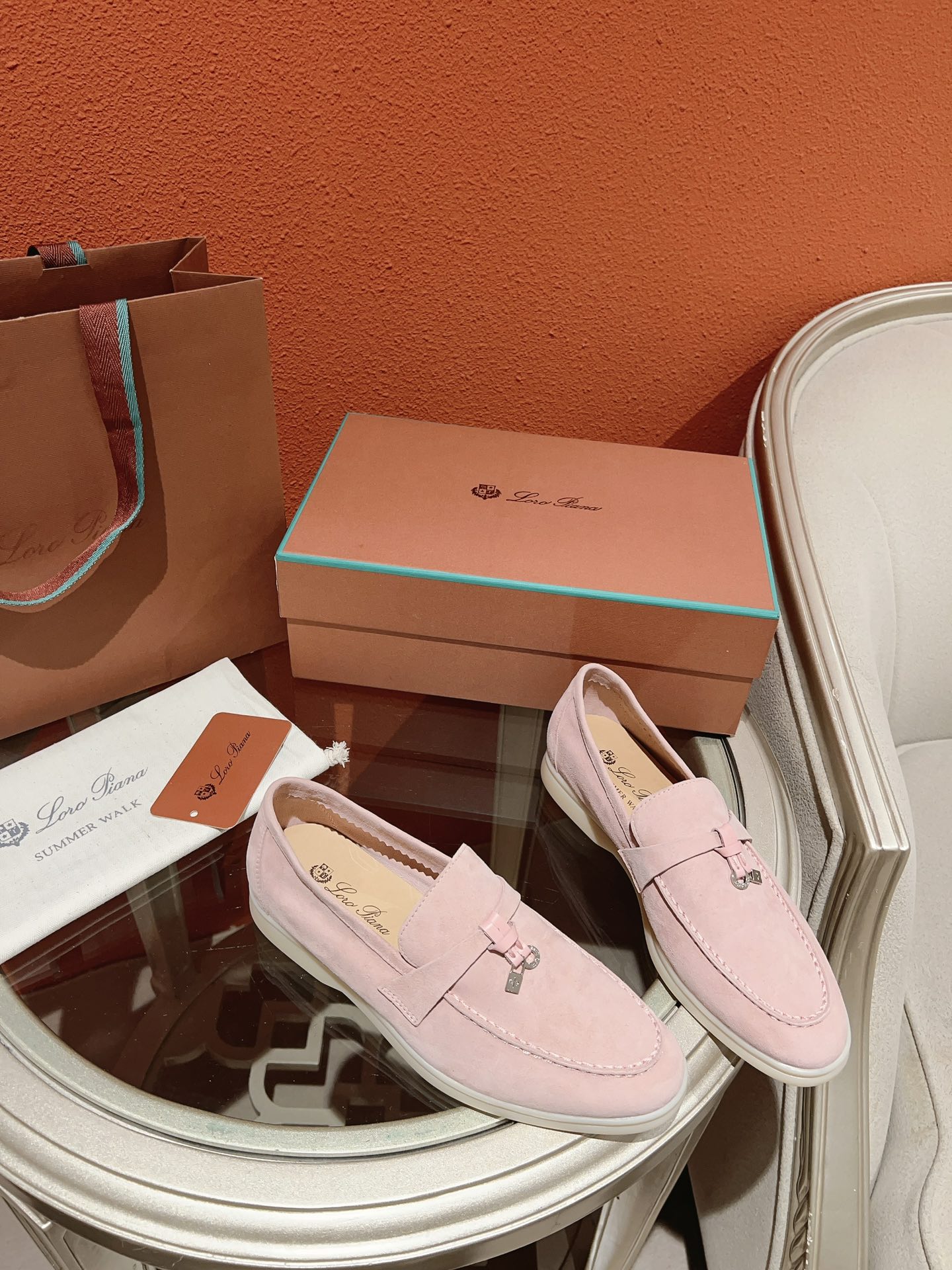 Loro Piana Summer Charms Walk Loafer, Pink