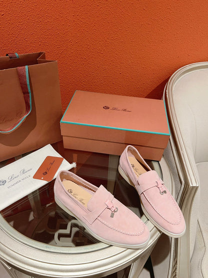Loro Piana Summer Charms Walk Loafer, Pink