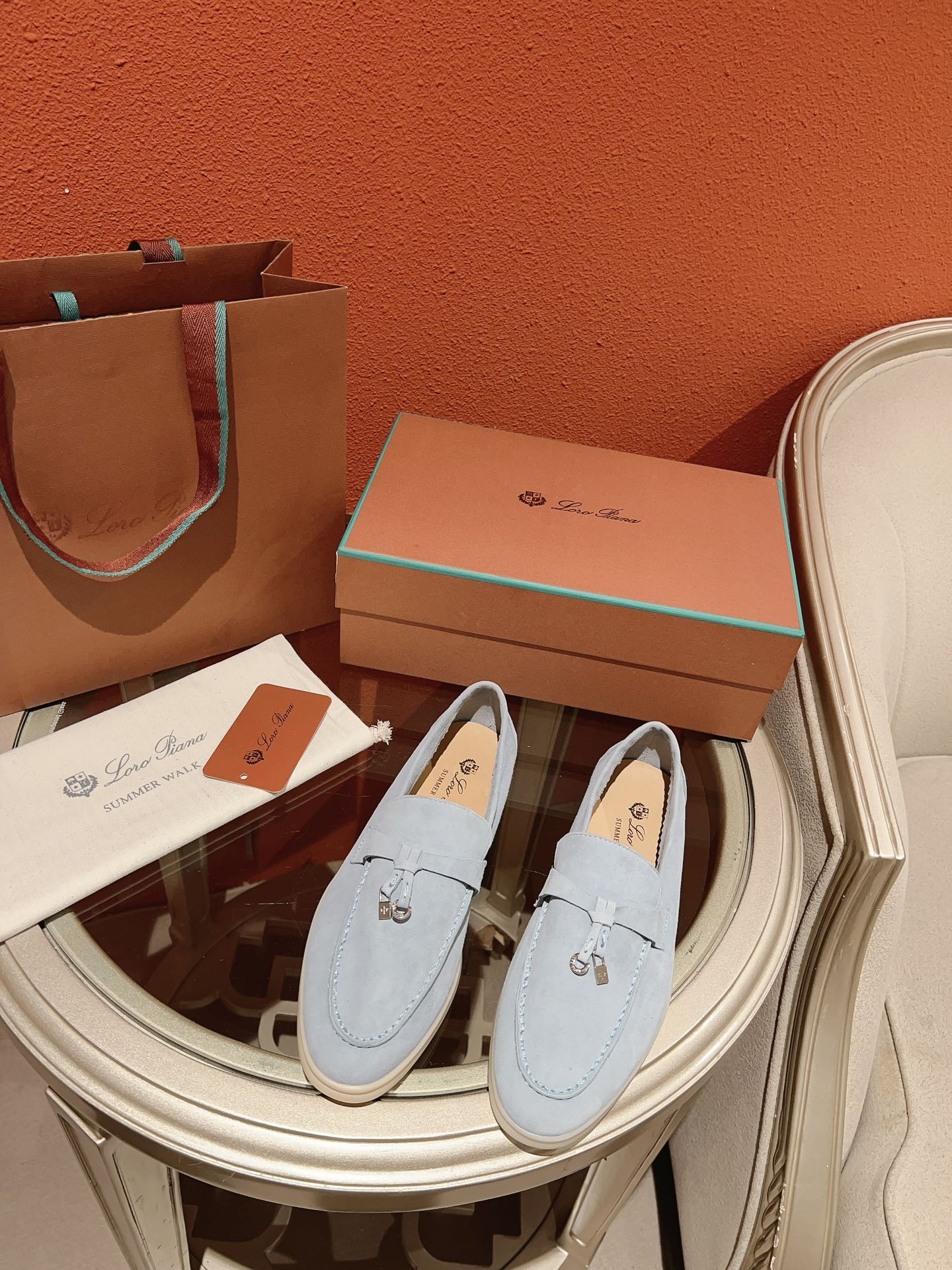 Loro Piana Summer Charms Walk Loafer, Azure Sapphire