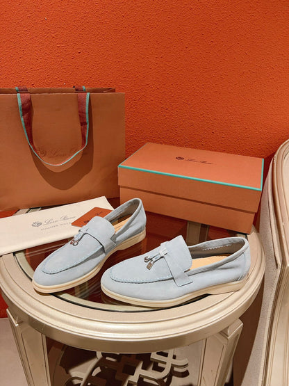 Loro Piana Summer Charms Walk Loafer, Azure Sapphire