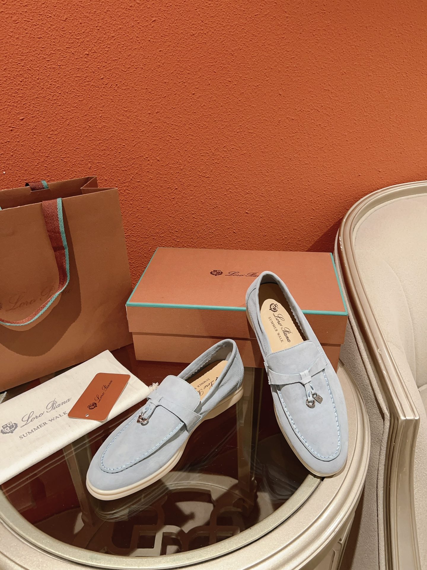 Loro Piana Summer Charms Walk Loafer, Azure Sapphire