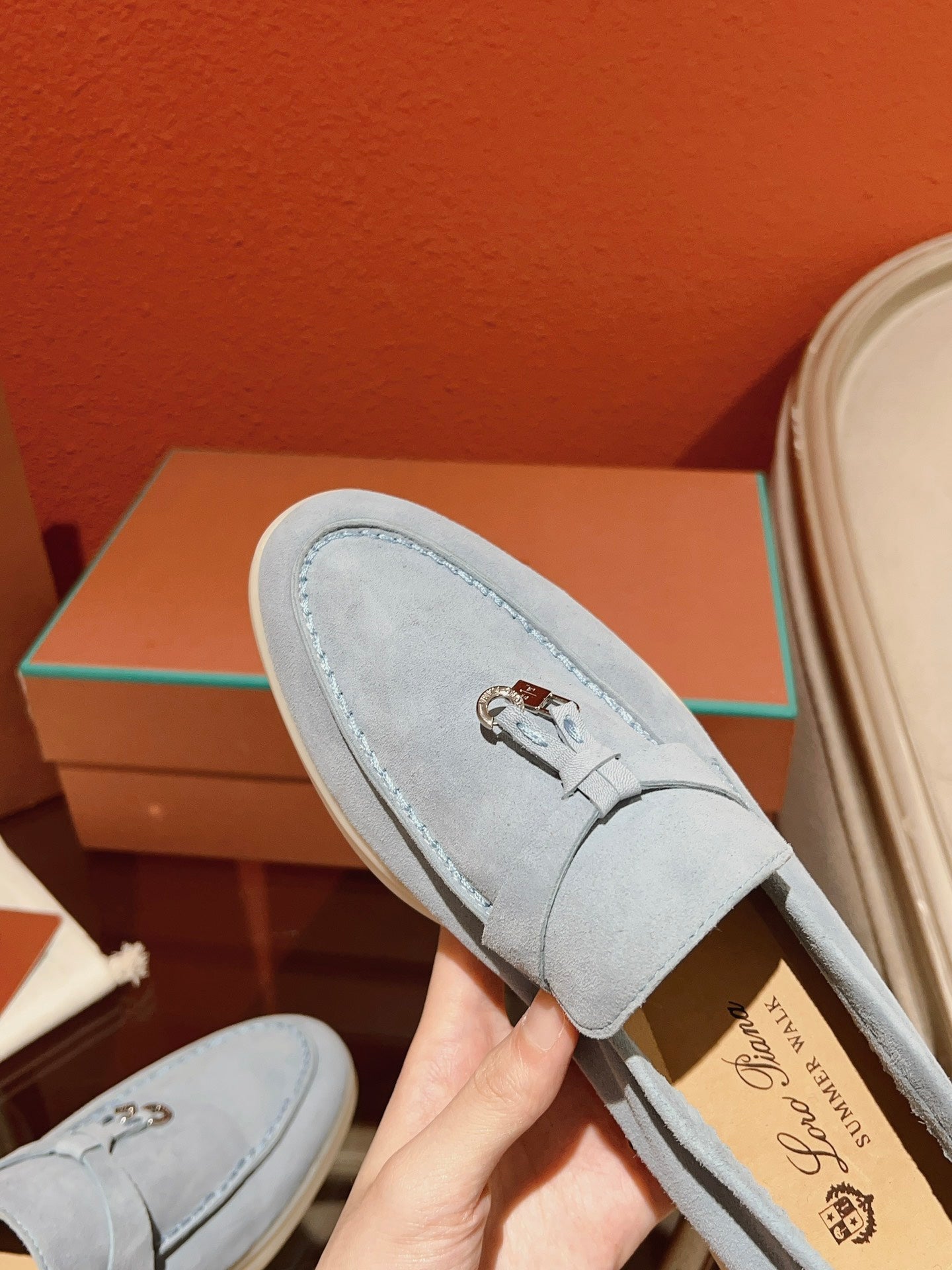 Loro Piana Summer Charms Walk Loafer, Azure Sapphire