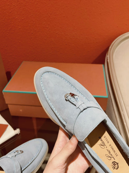 Loro Piana Summer Charms Walk Loafer, Azure Sapphire