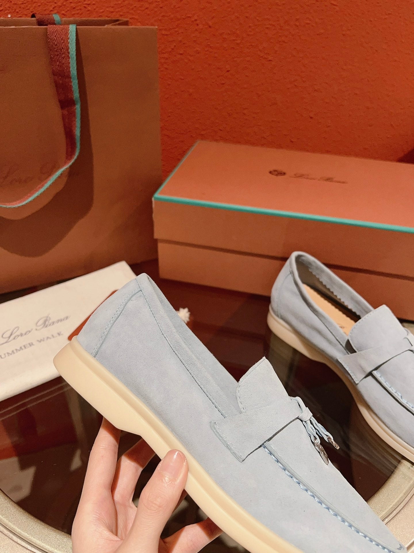 Loro Piana Summer Charms Walk Loafer, Azure Sapphire