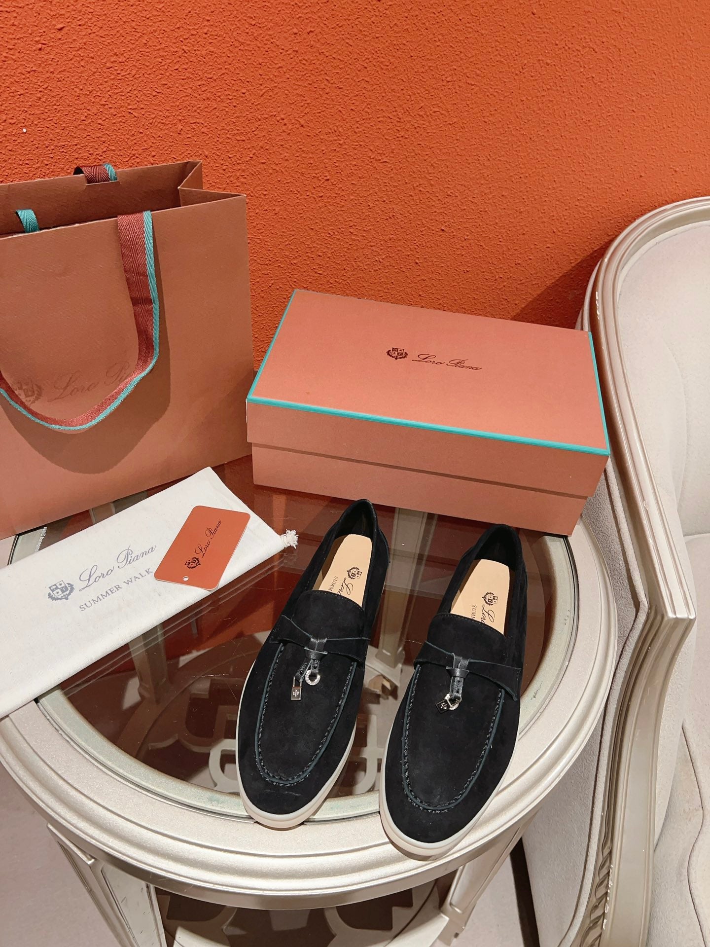 Loro Piana Summer Charms Walk Loafer, Black