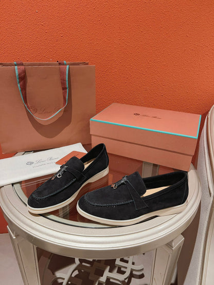 Loro Piana Summer Charms Walk Loafer, Black