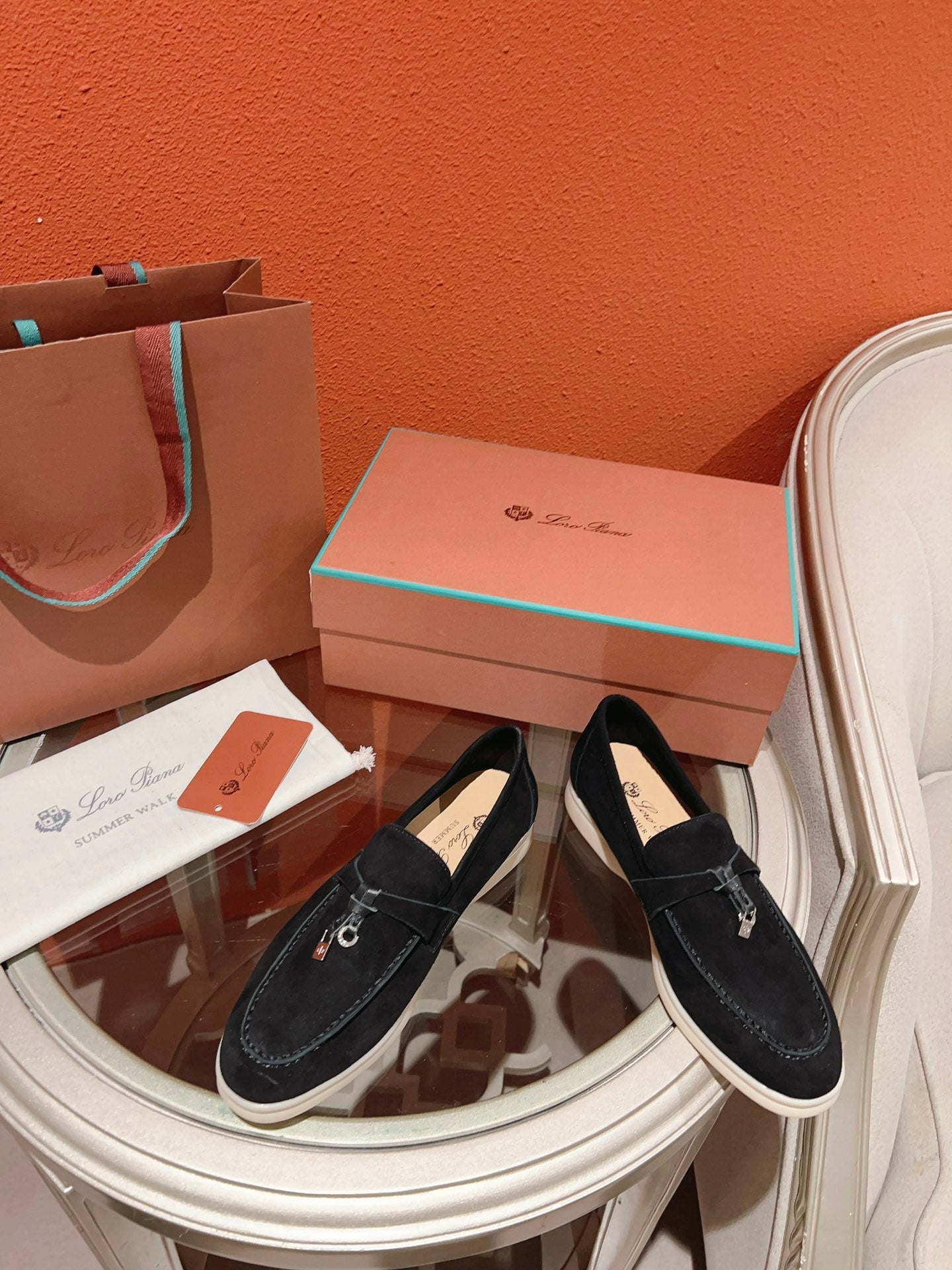 Loro Piana Summer Charms Walk Loafer, Black