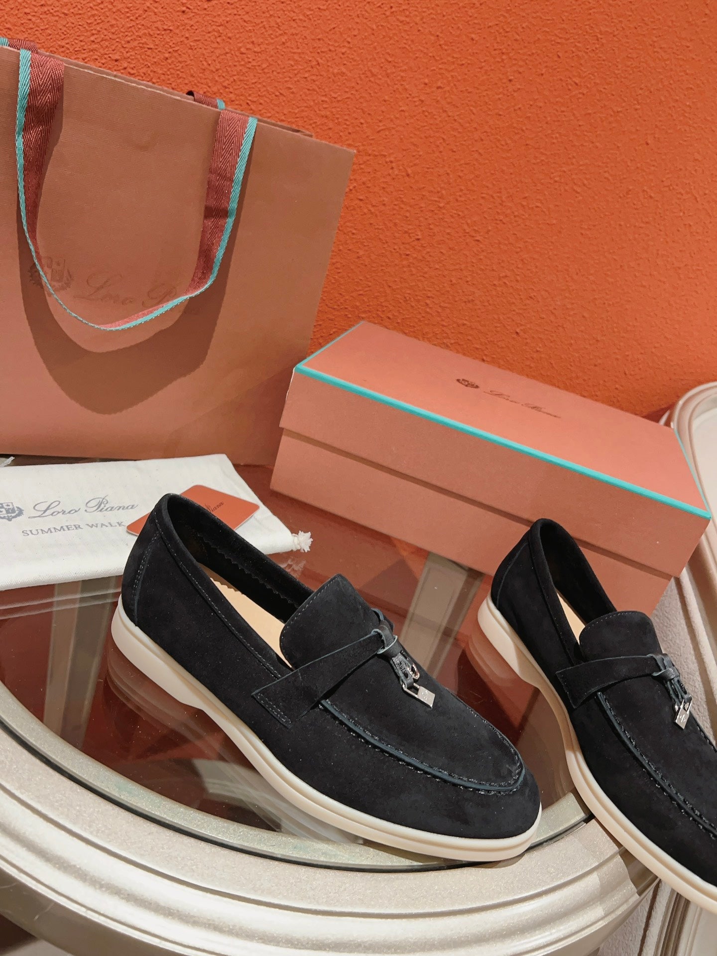 Loro Piana Summer Charms Walk Loafer, Black