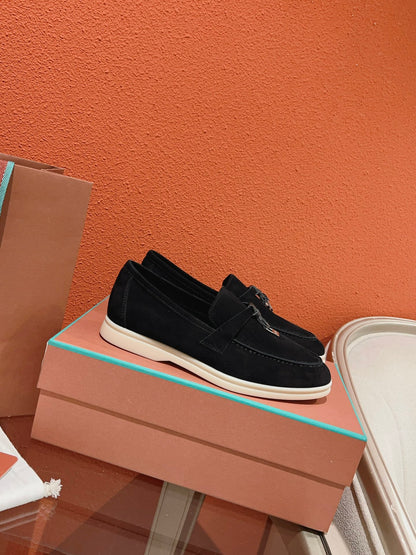 Loro Piana Summer Charms Walk Loafer, Black