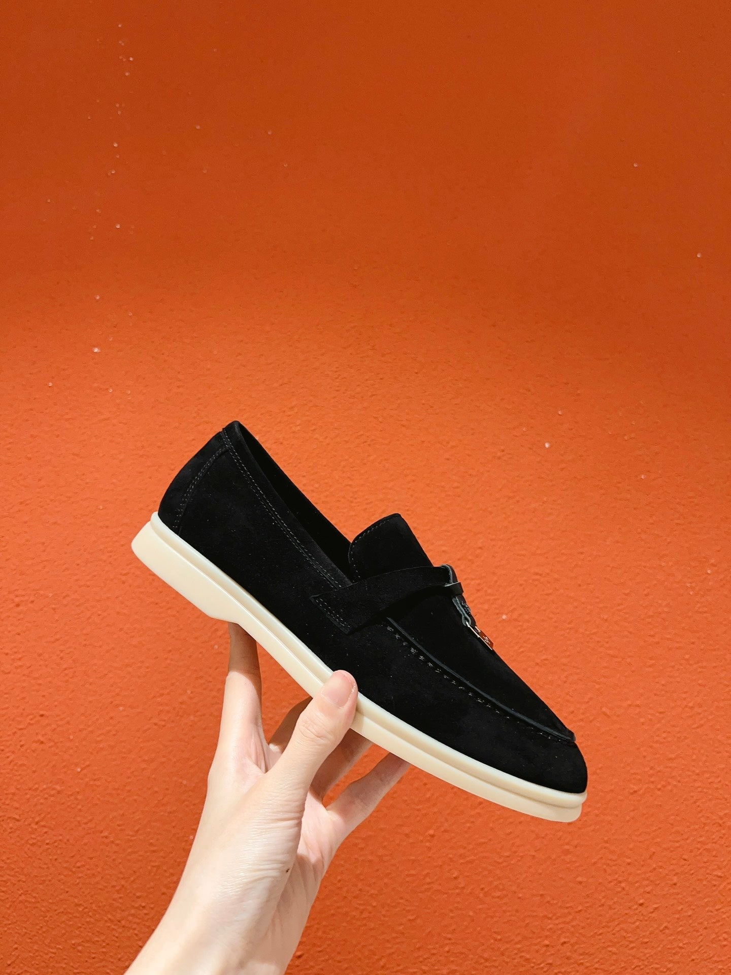 Loro Piana Summer Charms Walk Loafer, Black