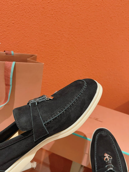 Loro Piana Summer Charms Walk Loafer, Black