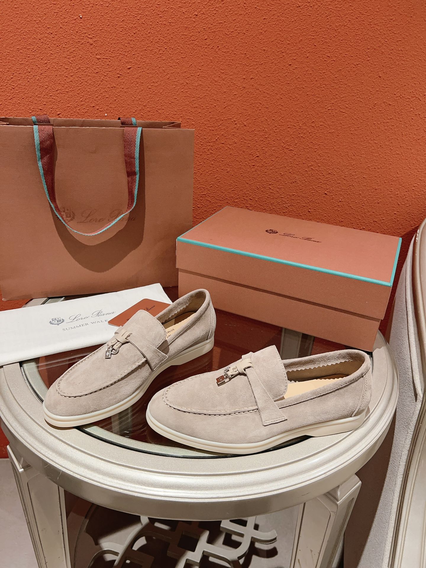 Loro Piana Summer Charms Walk Loafer, Ivory Champagne