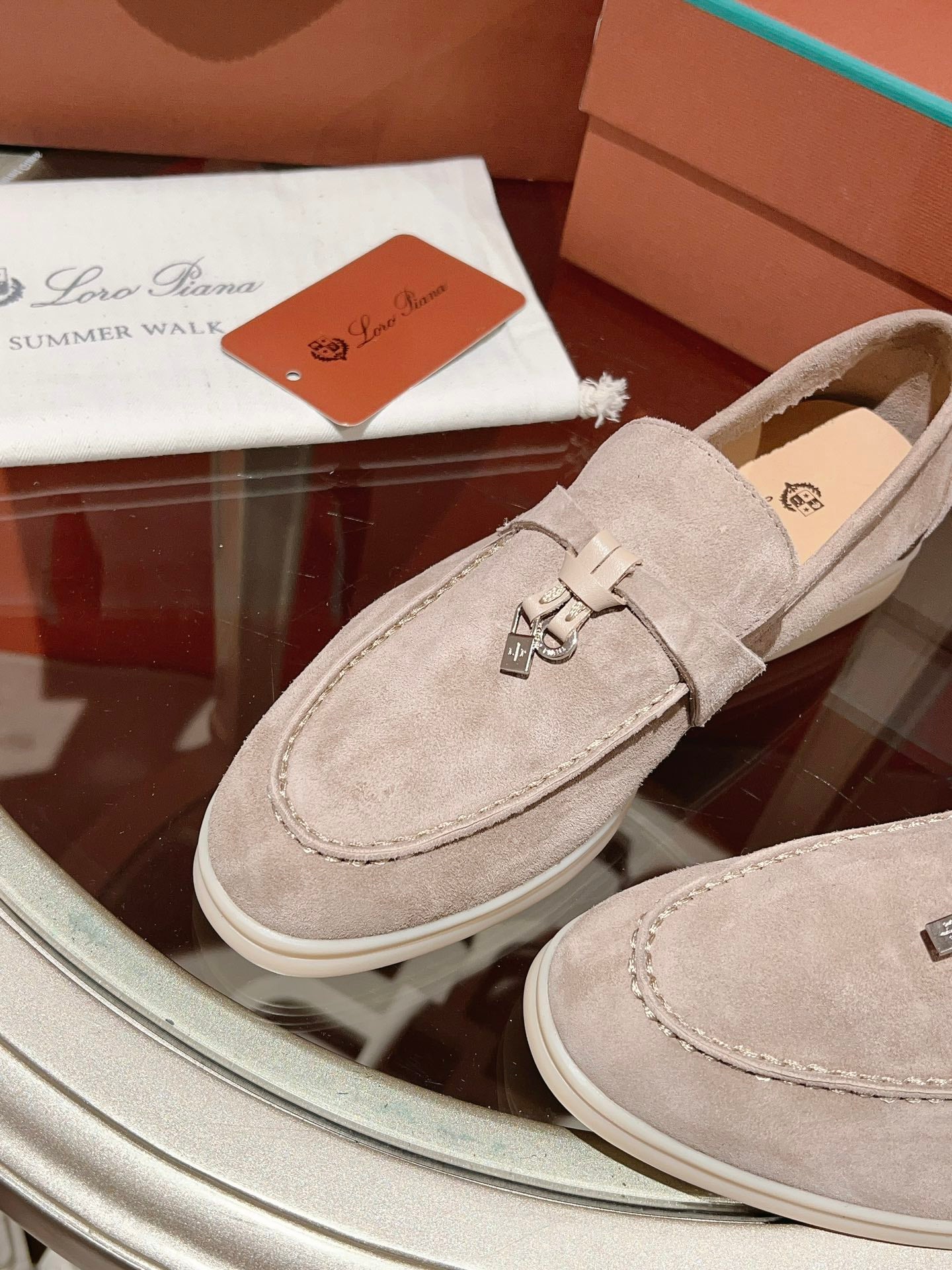 Loro Piana Summer Charms Walk Loafer, Ivory Champagne