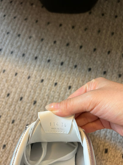 Miu Miu Plume leather Sneakers, Silver