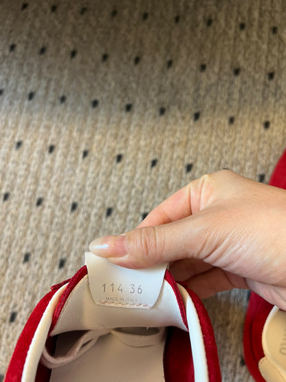 Miu Miu Plume Suede Sneakers, Red