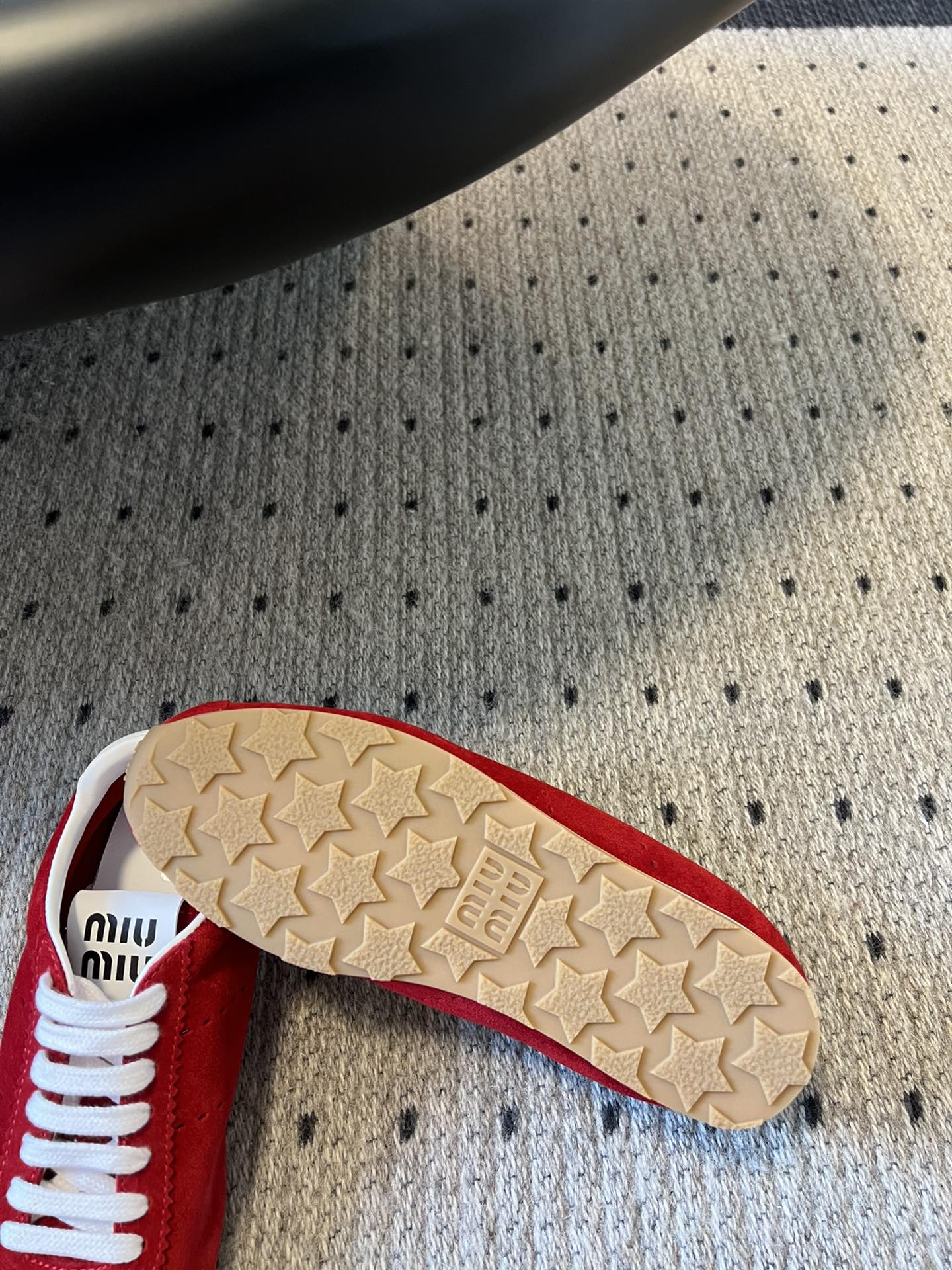Miu Miu Plume Suede Sneakers, Red