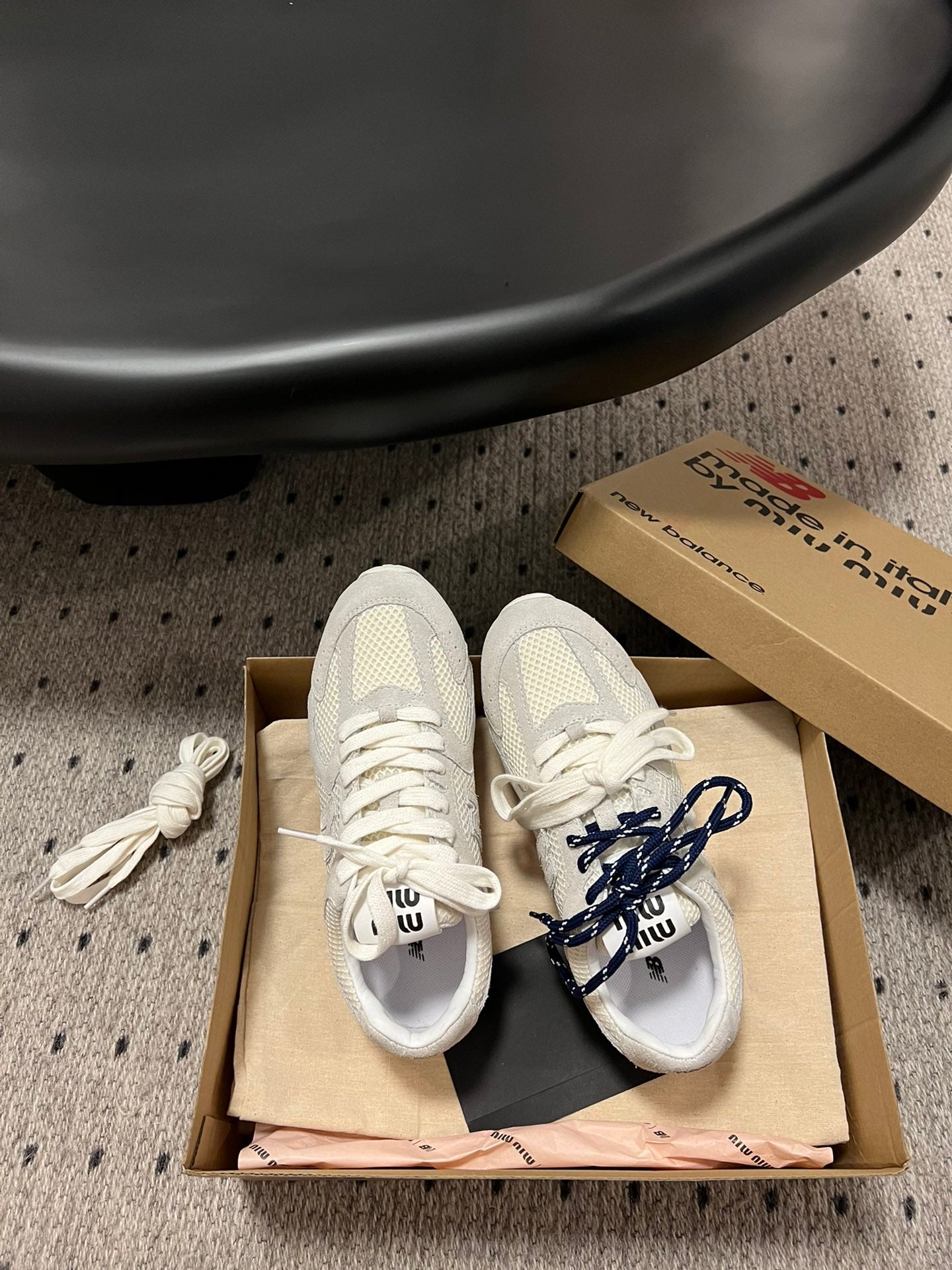 New Balance X Miu Miu 530 SL Suede and mesh Sneakers, White