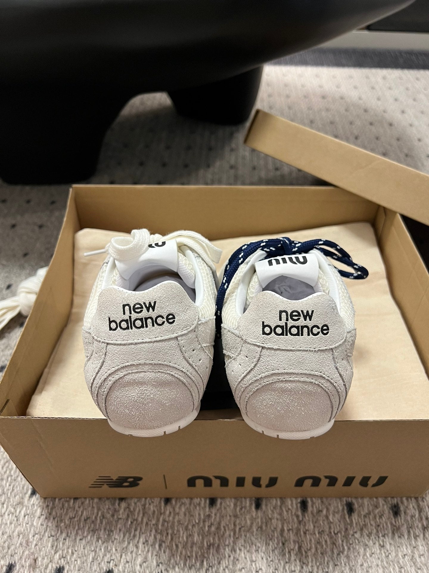 New Balance X Miu Miu 530 SL Suede and mesh Sneakers, White