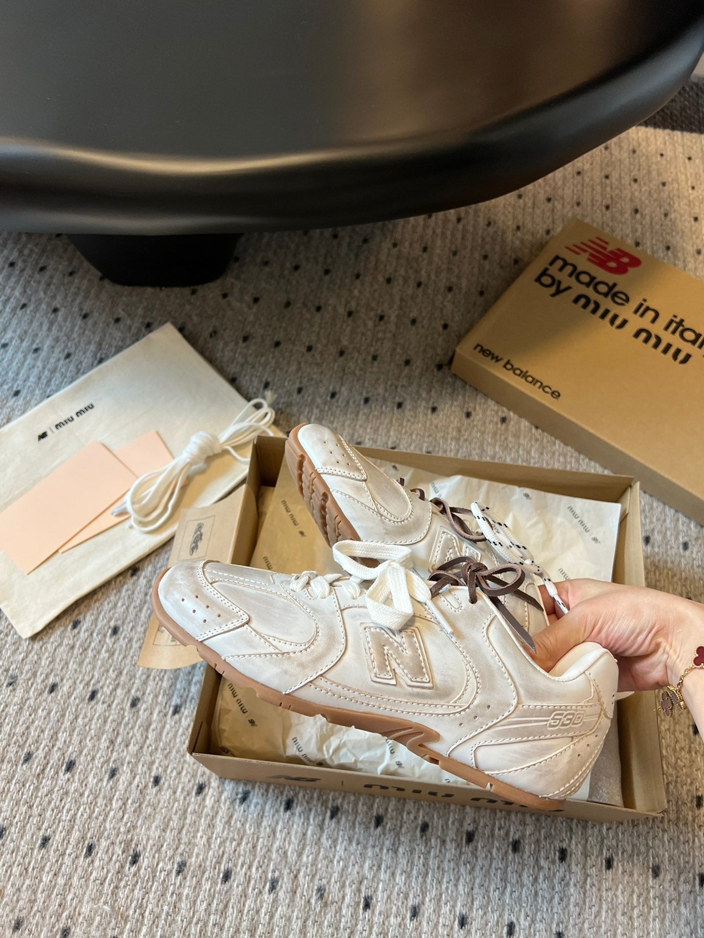 New Balance X Miu Miu 530 SL leather Sneakers, White