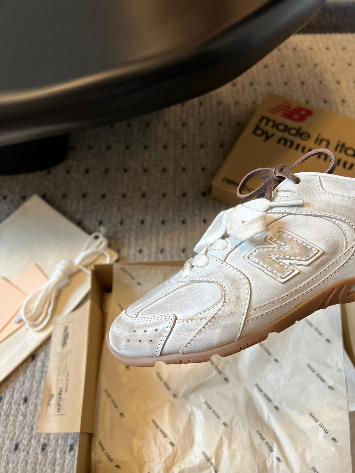 New Balance X Miu Miu 530 SL leather Sneakers, White