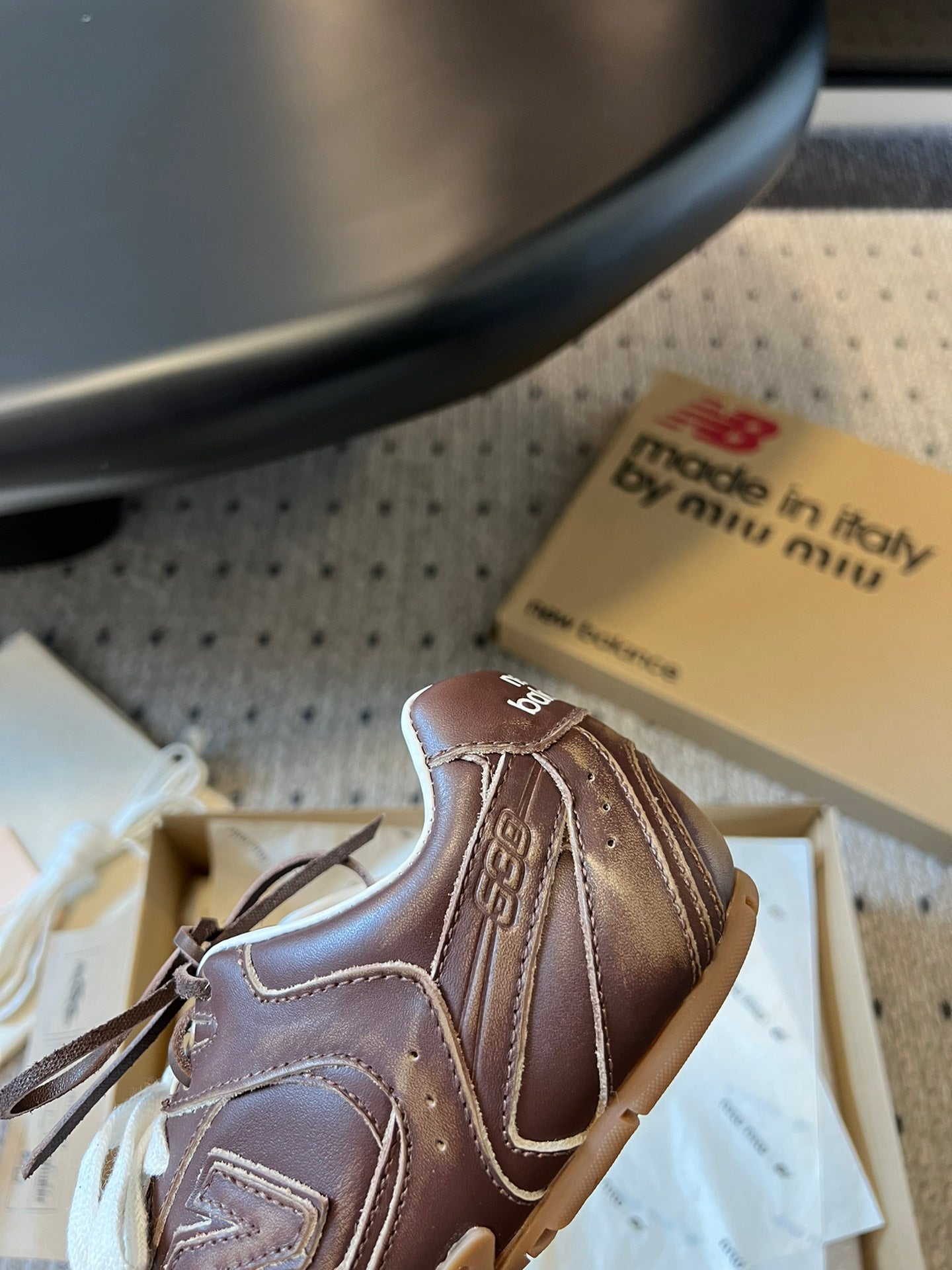 New Balance X Miu Miu 530 SL leather Sneakers, Cinnamon