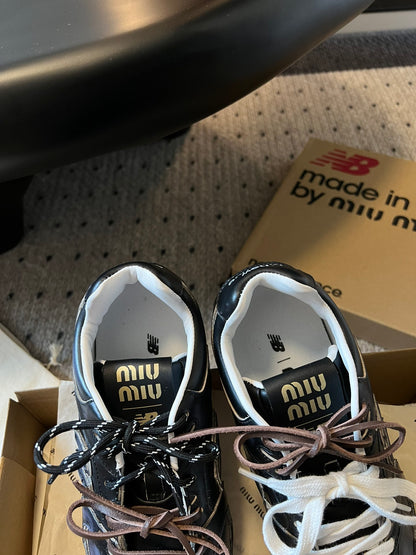 New Balance X Miu Miu 530 SL leather Sneakers, Black