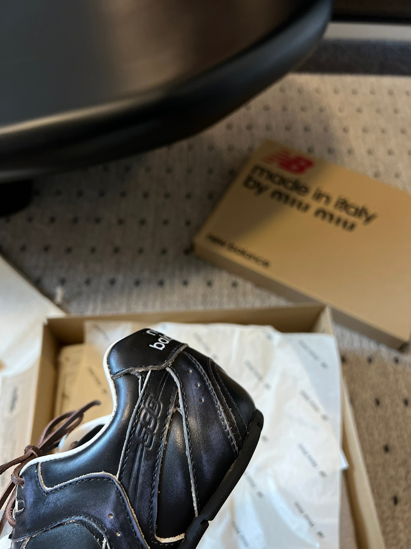 New Balance X Miu Miu 530 SL leather Sneakers, Black