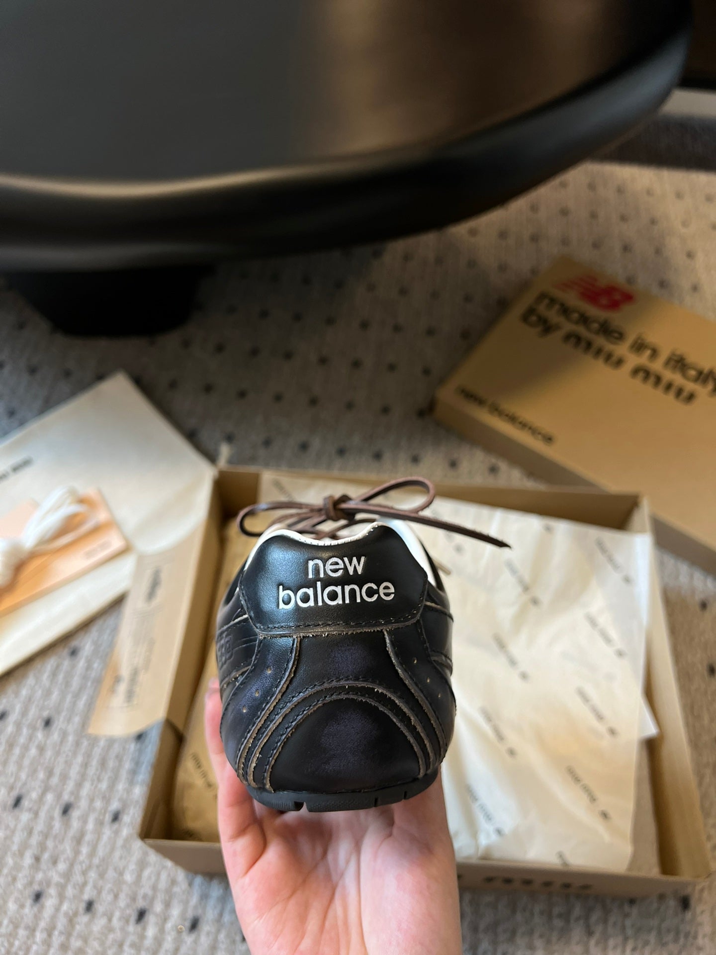 New Balance X Miu Miu 530 SL leather Sneakers, Black