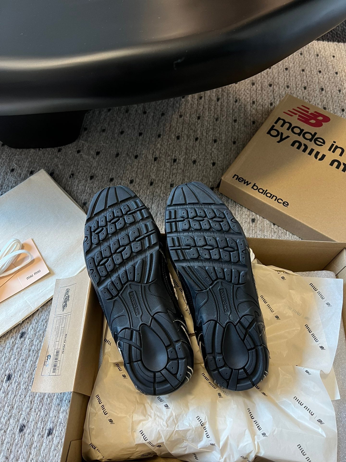 New Balance X Miu Miu 530 SL leather Sneakers, Black