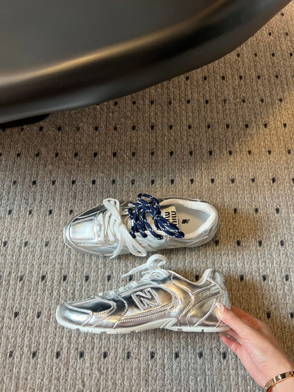 New Balance X Miu Miu 530 SL leather Sneakers, Silver