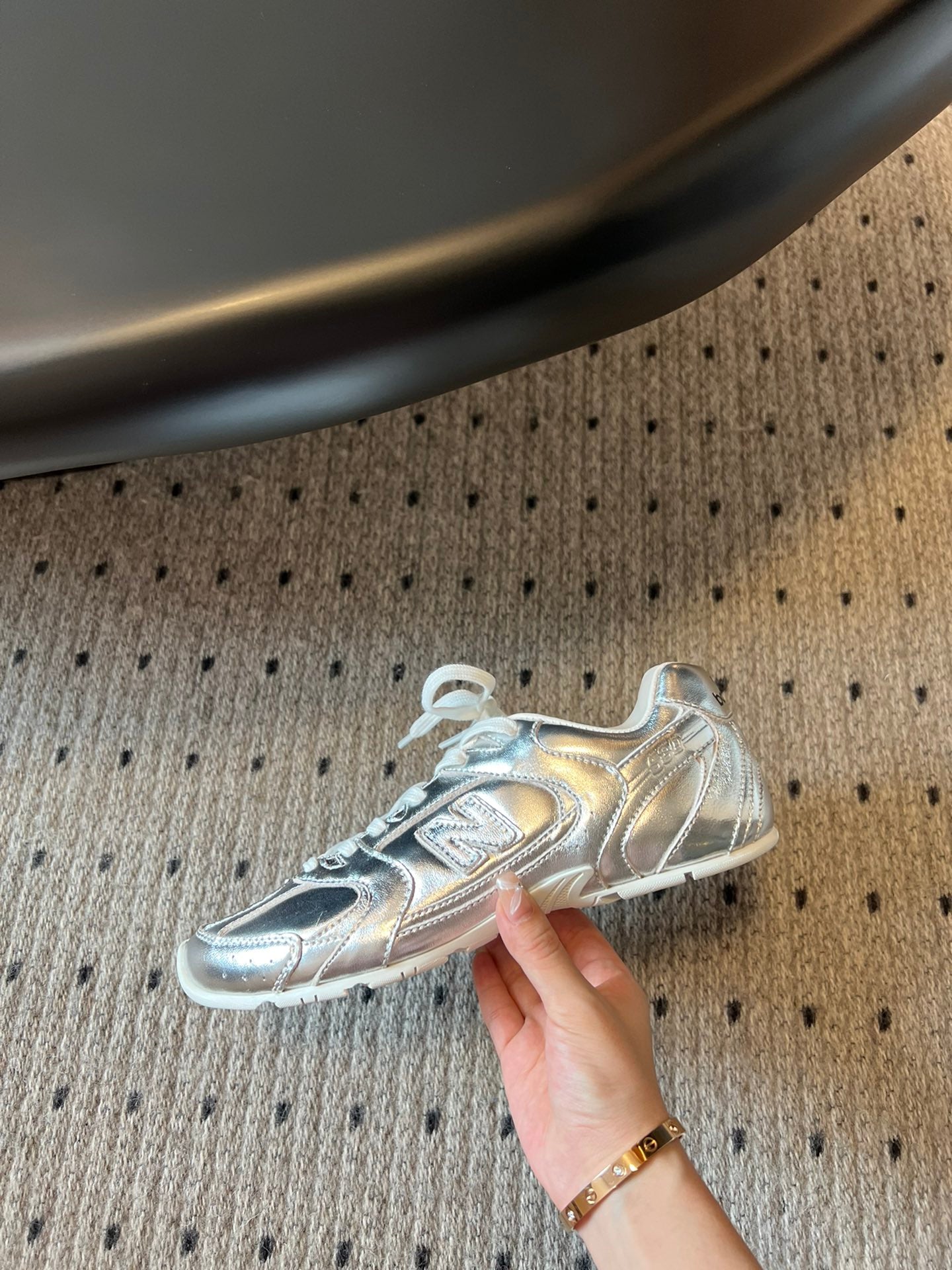 New Balance X Miu Miu 530 SL leather Sneakers, Silver