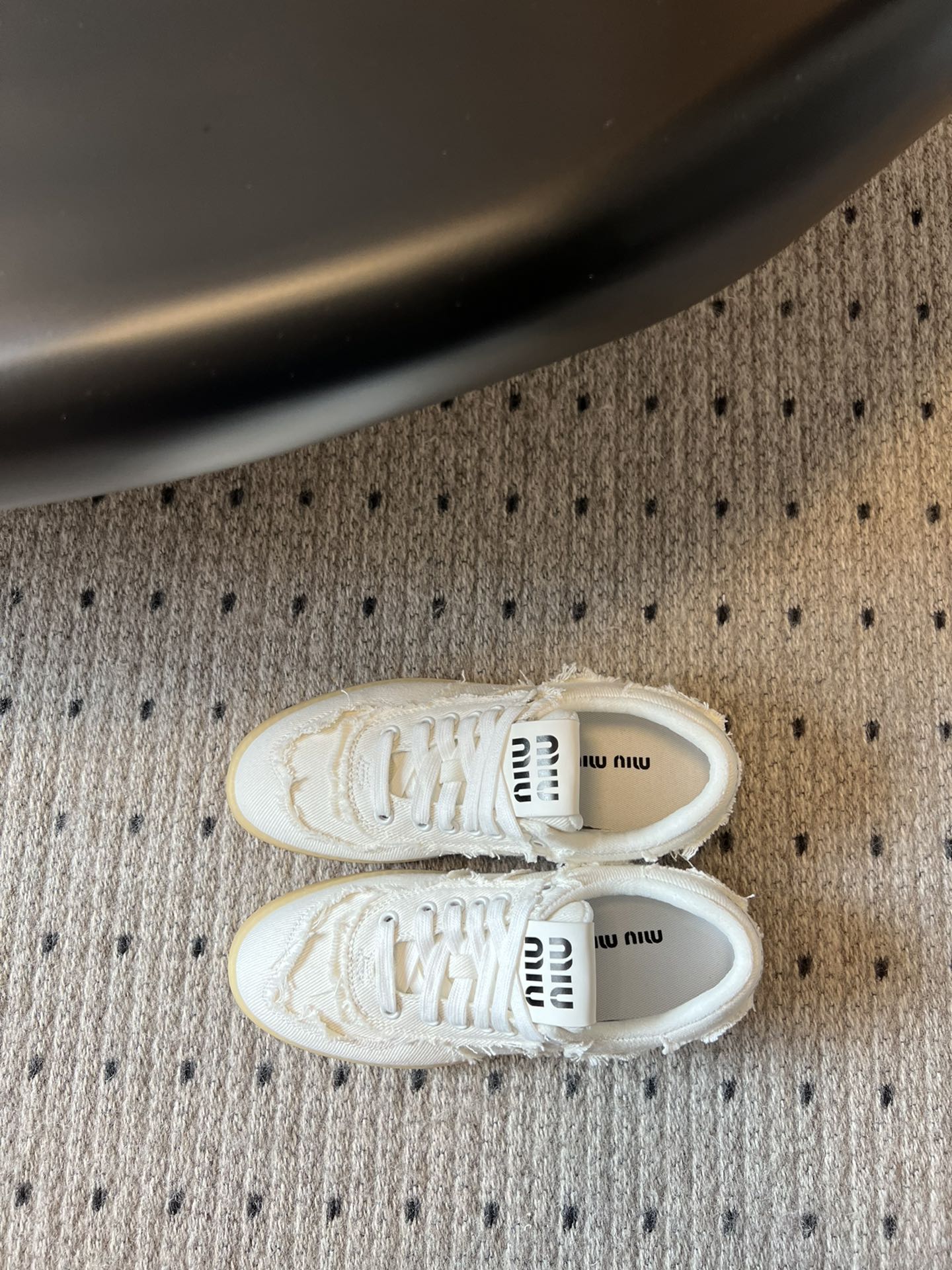Miu Miu Denim Sneakers, White